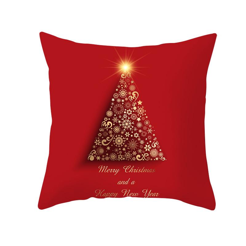 Red Series Christmas Peach Velvet Cushion Cover New Sofa Cushion Cover Square Cushion Cover
