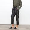 Pantaloni Harem in Pelle di Agnello Sottili a Vita Media Classici da Donna