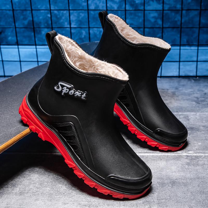 2023 Winter Sale: Men's Short Tube Waterproof Rubber Rain Boots - All-Season Fashionable Flat Design