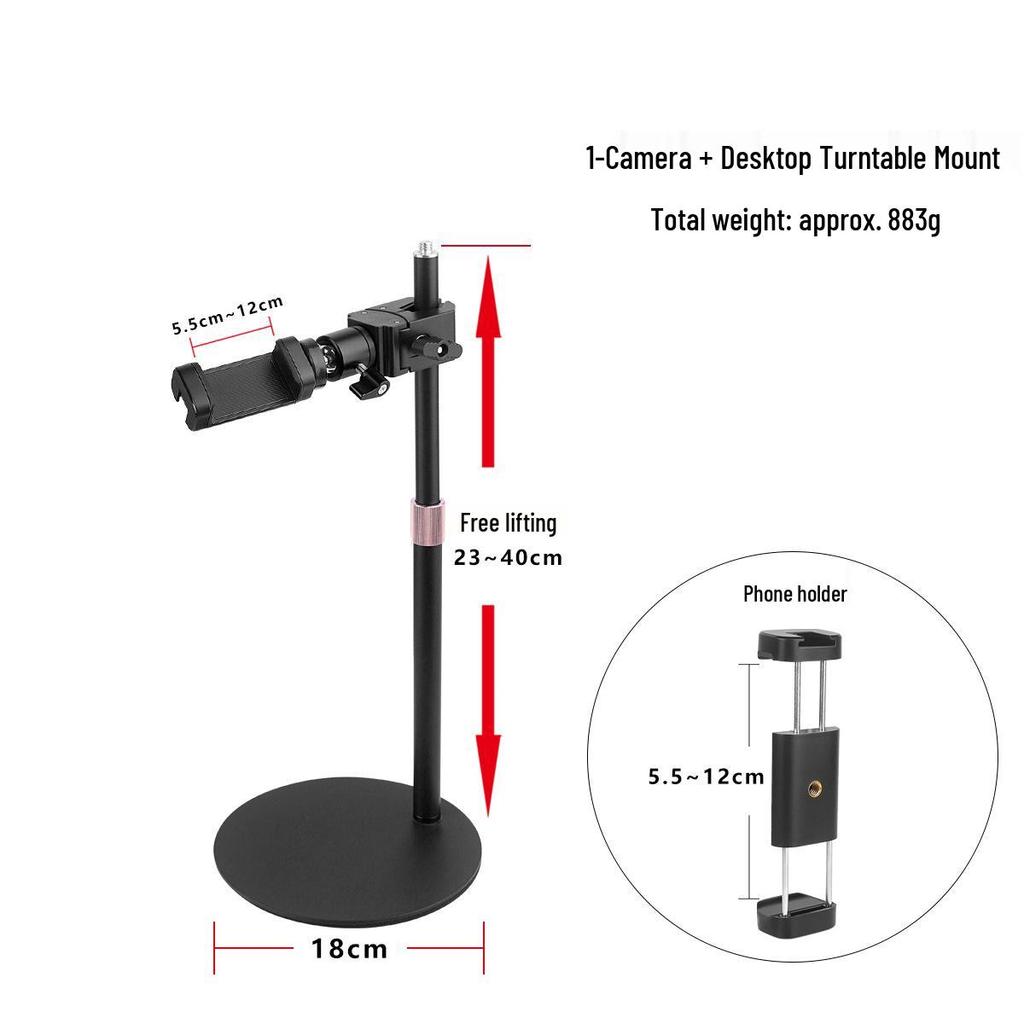 Adjustable Desktop Gimbal Boom Arm Stand for Dual Phone Live Streaming
