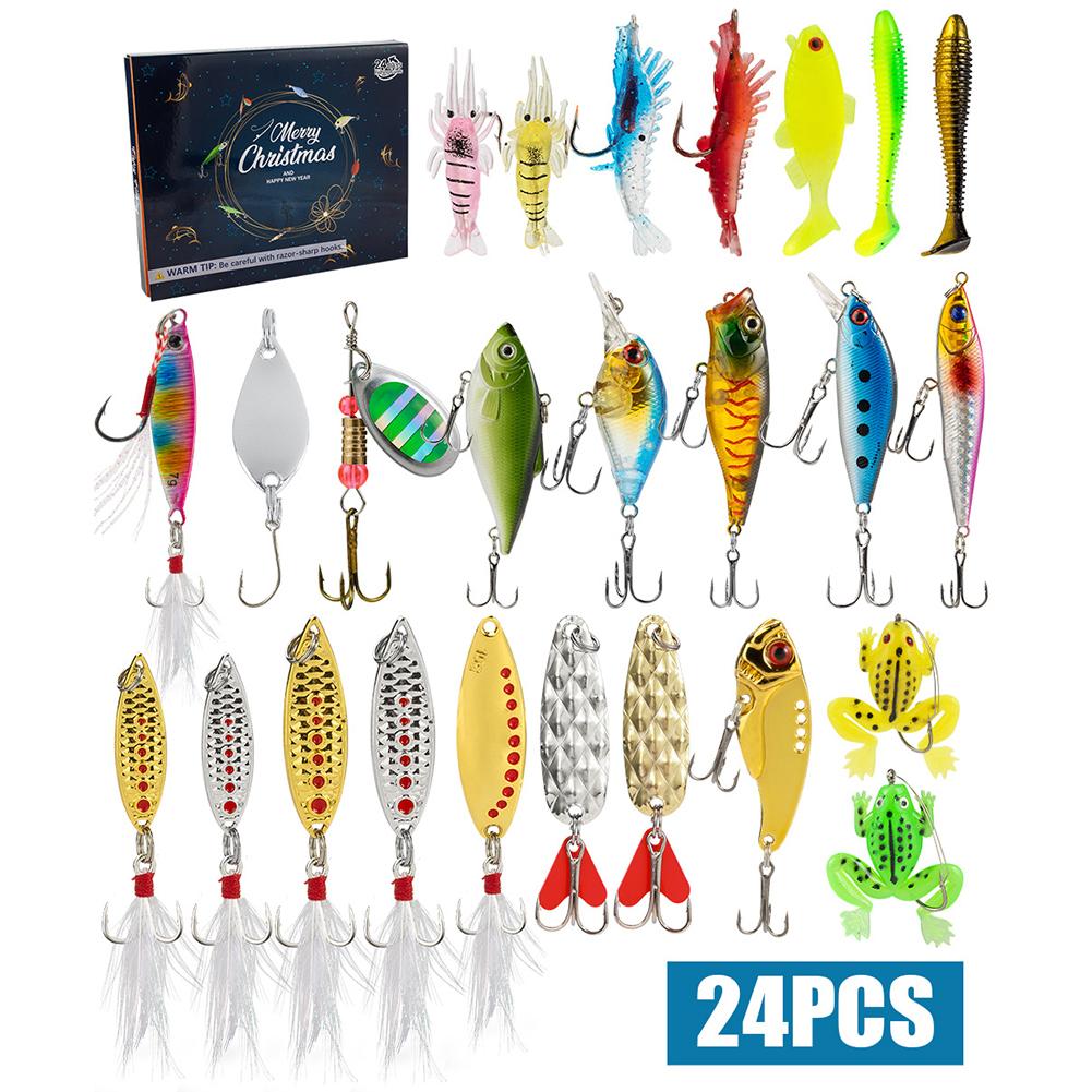 Advent Calendar 24 Days Fishing Christmas Gifts Fishing Lure Advent