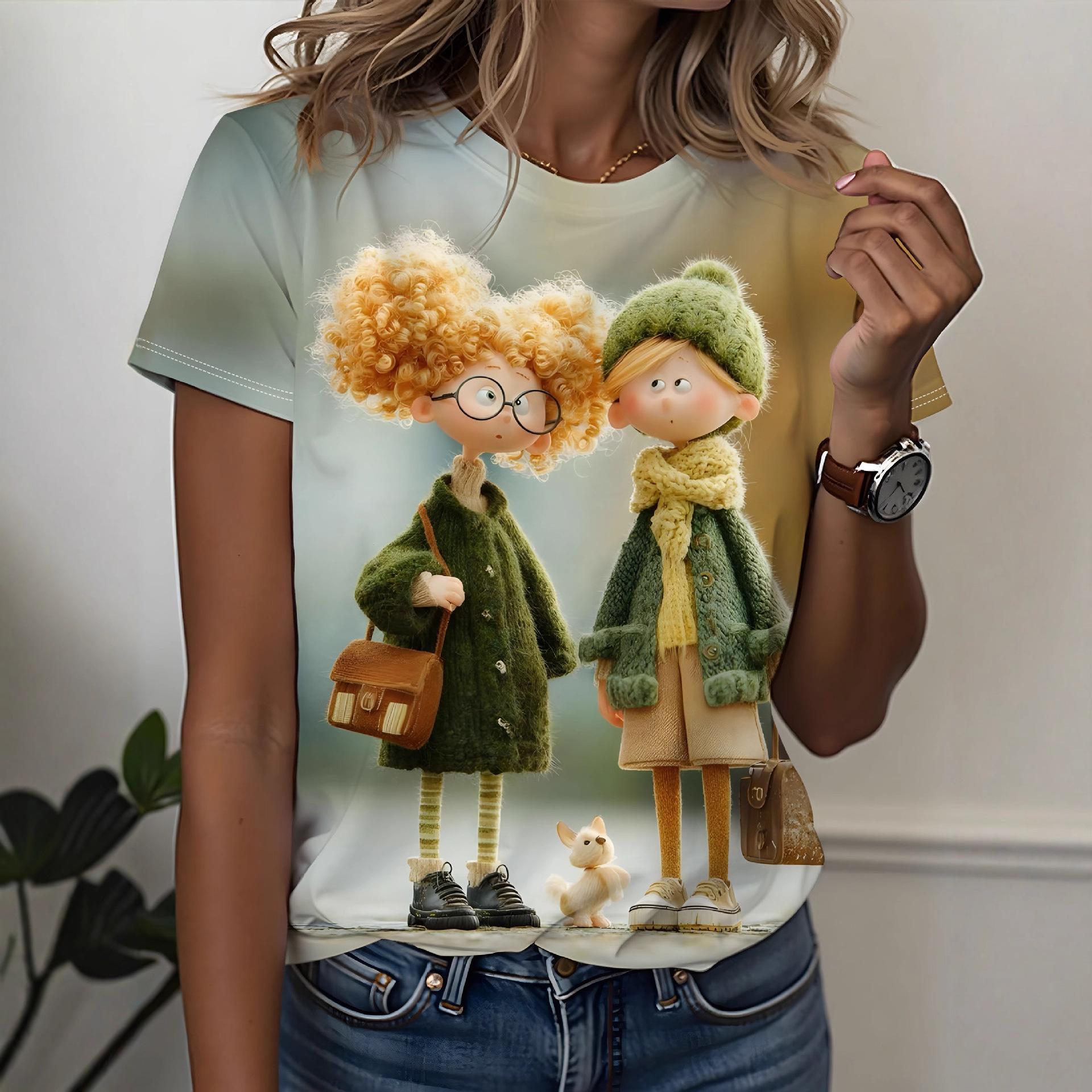 Новая женская футболка с 3D-принтом, повседневная, модная, с короткими рукавами S