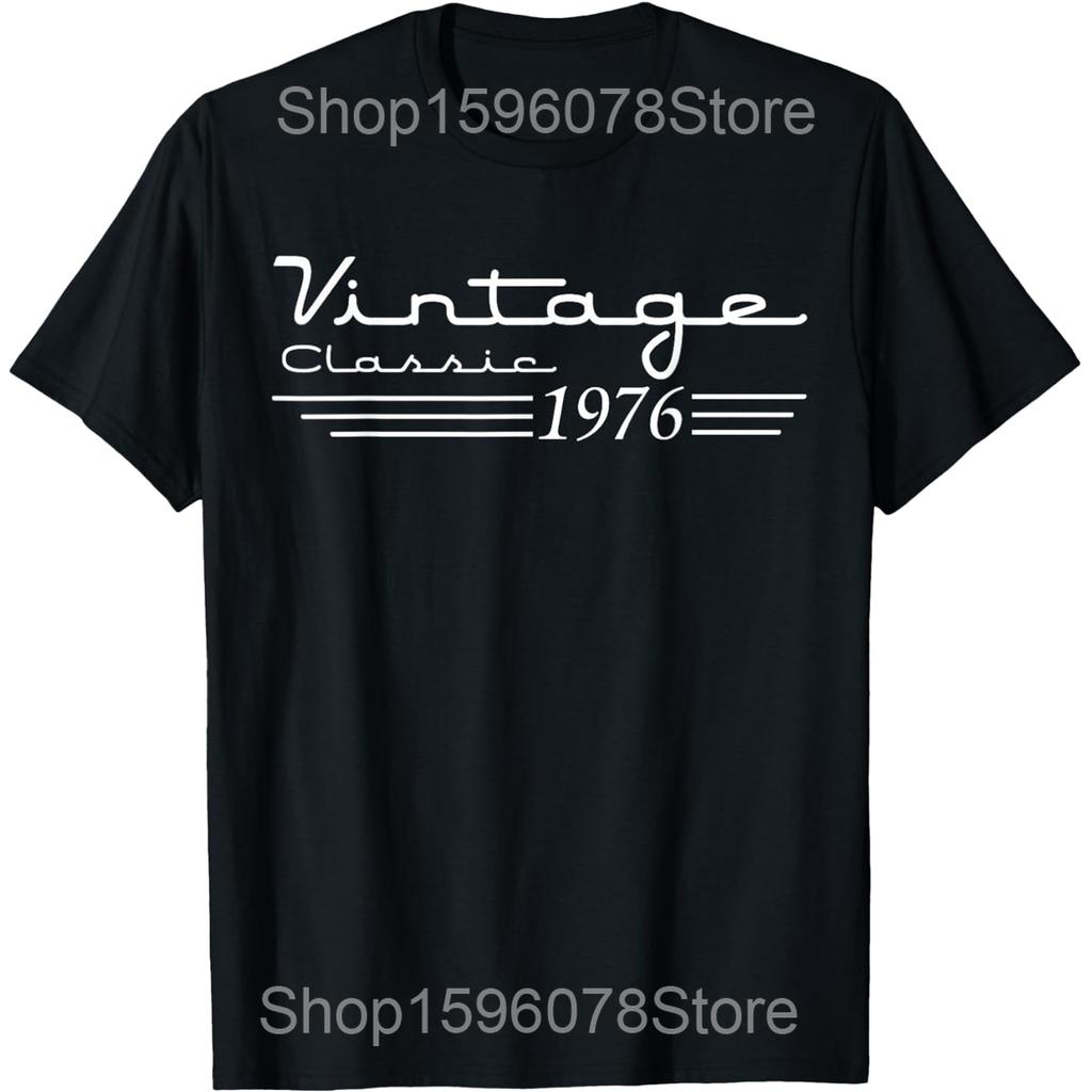 Vintage 1976 Classic 50 Years Old Bday 50th Birthday Rock T Shirts Humor Streetwear Tee Short Sleeve Unisex Loose Clothing