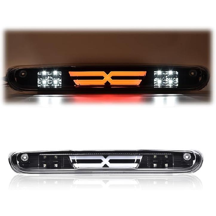 G-PLUS LED Third Brake Light Compatible With 1999-2006 Chevy Silverado/GMC Sierra 1500 2500 3500,3RD Cargo LED Tail Stop Lamps Clear Lens Chrome