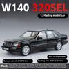 1/24 Mercedes Benz W140 320SEL Klassische Limousine Legierung Diecast Modellauto Sound und Licht Sammlung Hobbys Dekorationen Geschenk