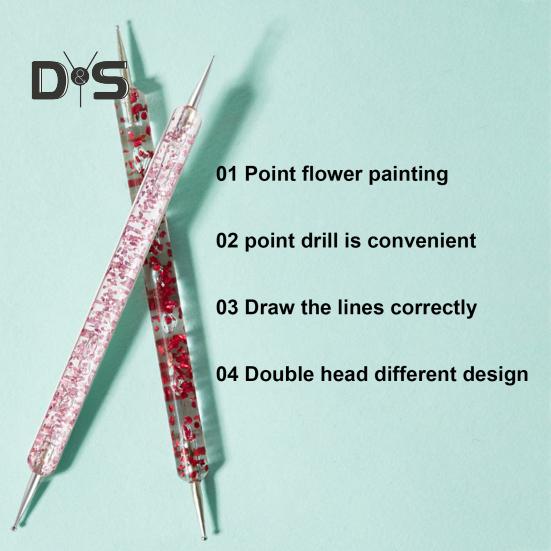 5PCS Nail Dotting Pen Art Kit Dual Head DIY Nail Embossing Tool for Transfer Tracing Paper Nail Design Tools for Nail Art