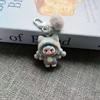 Baby Mini Three Flocking Keychain Trendy Figures Key Chain Cute Kawaii Dora Wendy Doll Keyring Bag Charms Christmas Gifts