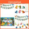 Dinosaur Theme Party Supplies With Banner And Spiral Decorations For Kids Birthday And Baby Shower