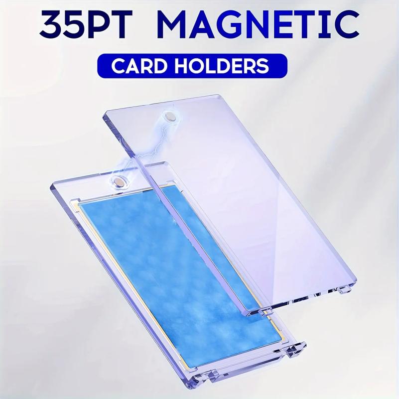 5/10 Magnetic Card Holder 35pt One Touch Card Holder U-V Protectors Hard Plastic for Trading Cards Magnet Baseball Cards Holder
