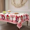 Valentine'S Day Love Tree Round Table Cloth, Red Powder Gradual Change Love Printing, Romantic Atmosphere Table Decoration Cloth Size