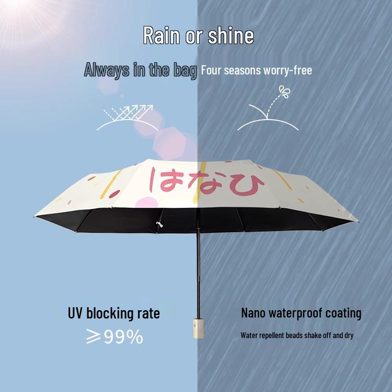 Autoschirm mit Doppelfunktion: Damen High-End Falt-Sonnenschirm mit Schwarzleim-Beschattung, UV-Sonnenschutz, Kompaktes Design