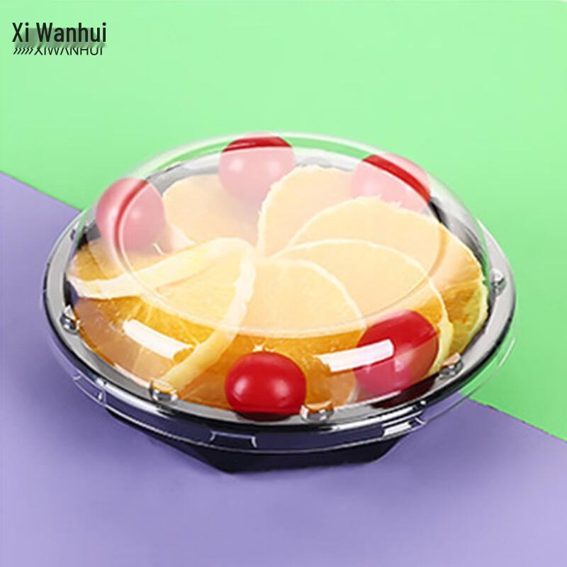 XWH Disposable Round Food Containers with Forks 380g Single Compartment Set with Fork (100-pack)