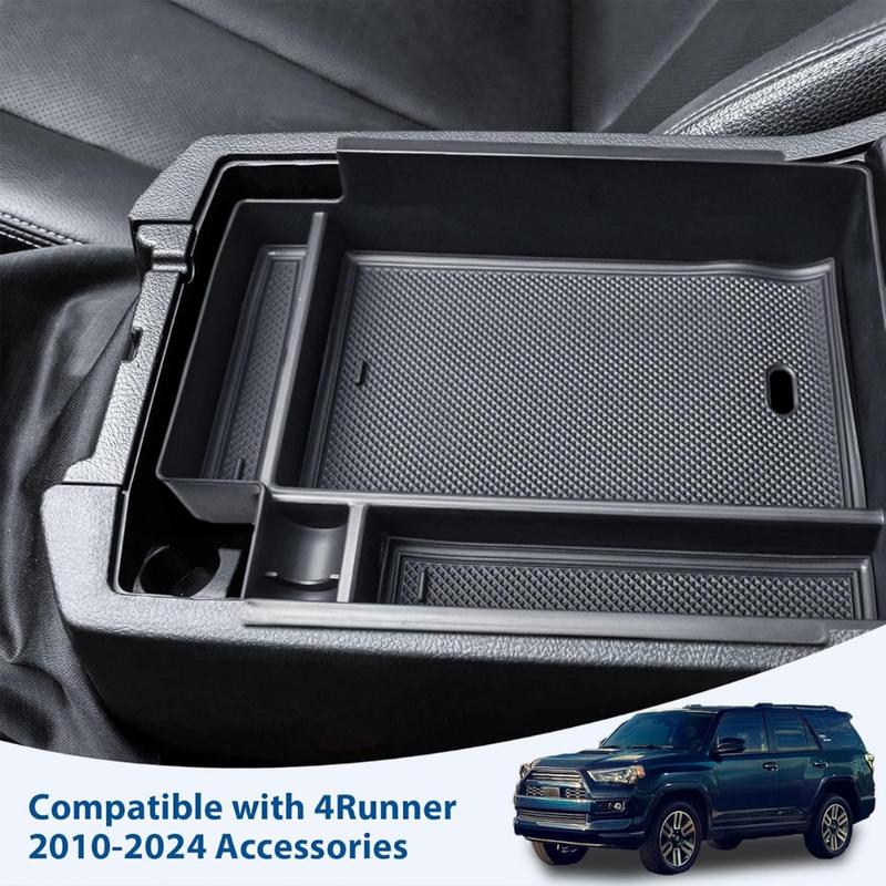 Premium ABS Center Console Tray For Toyota 4Runner 2010-2024 Durable Anti-Slip Armrest Storage Box Car Styling Accessories