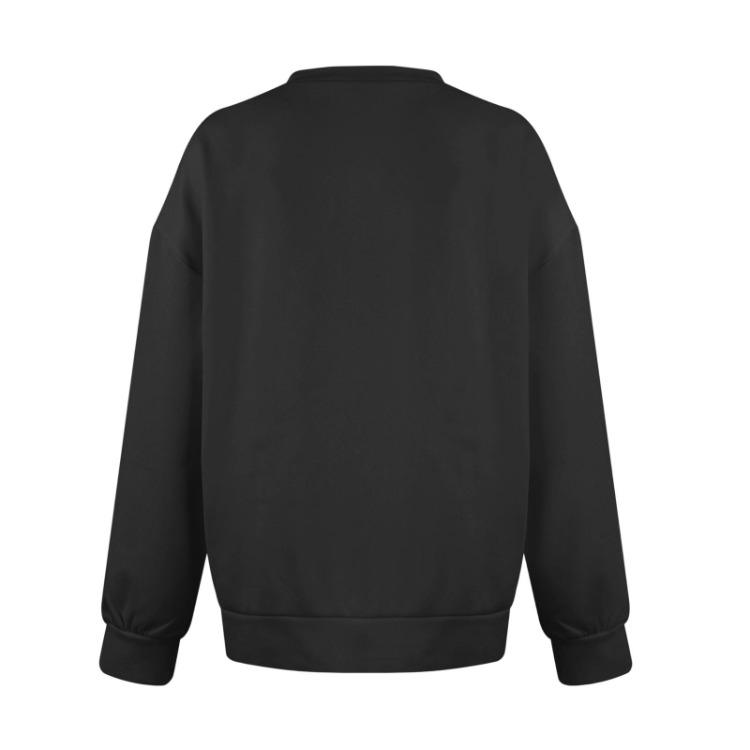 Women Sweatshirt Casual Long Sleeve Pullover V Neck Solid Color Lightweight Warm With Pockets