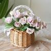 Portable Indoor Flower Basket Wedding Ornament Living Room Flower Arrangement Flower Floral Material Packaging Basket Rattan Weaving Handmade