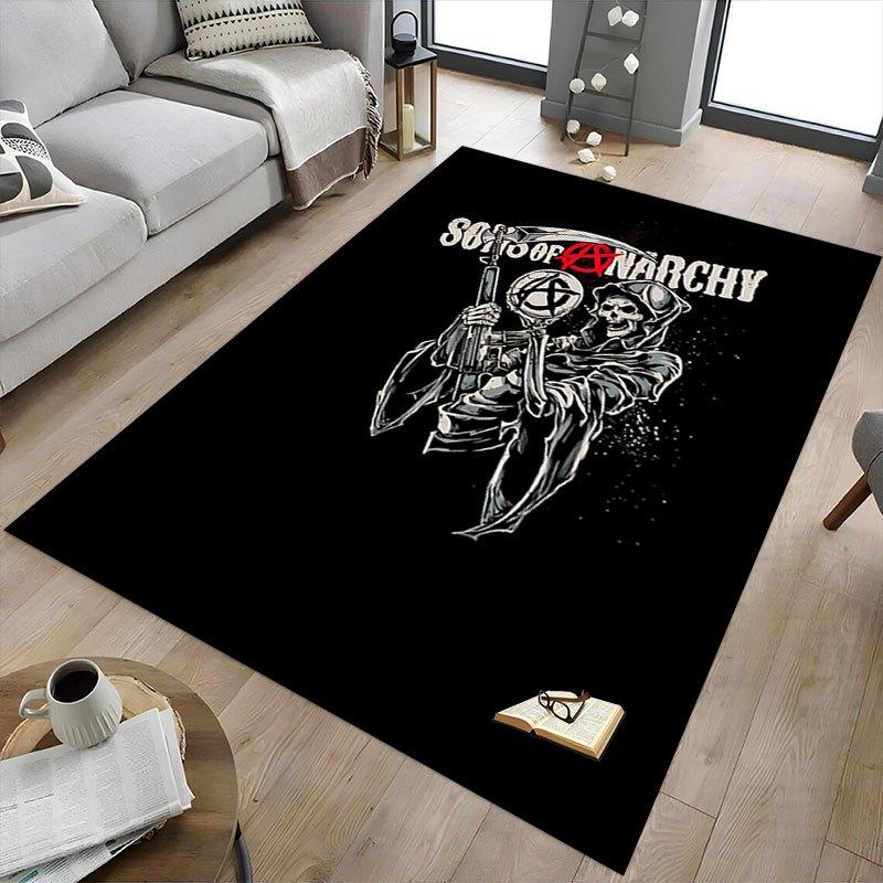 1pc Sons of Anarchy themed Office Carpet Chair Mats - durable polyester rug for home theater, office, dorm room decor - tA77