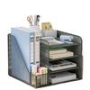Metal Desktop File Organizer: Office Folder Storage & Bookend Rack