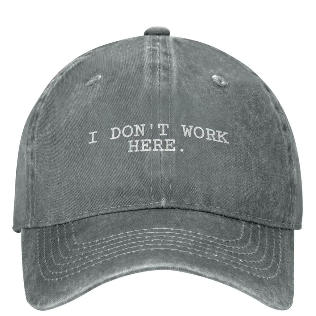 I DONT WORK HERE Baseball Cap Funny Trucker Fashion Outdoor Gym Baseball Caps