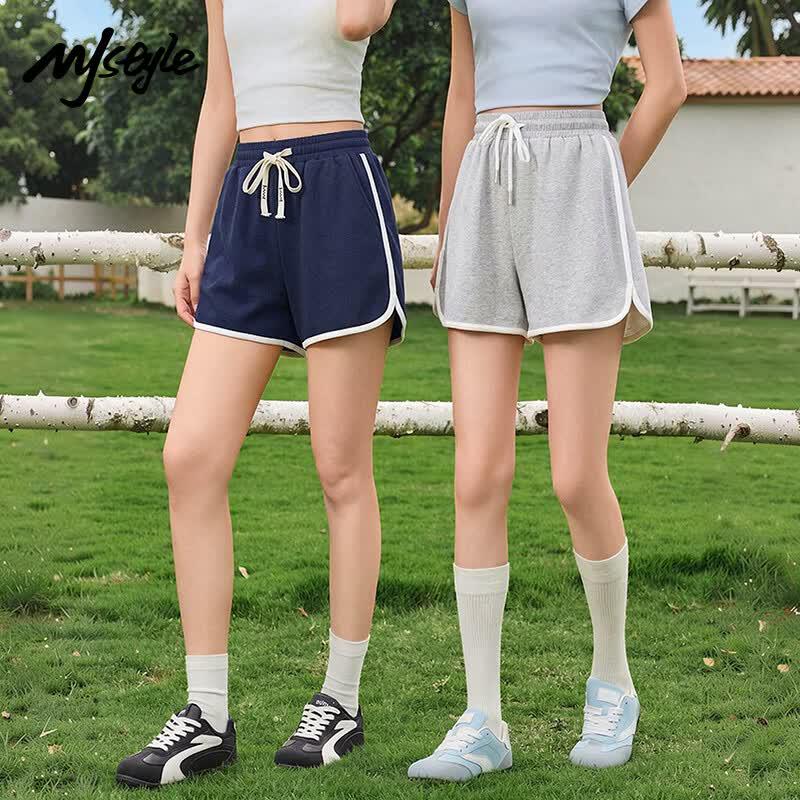 MJ STYLE Women s Color-Block A-Line High-Waist Shorts S