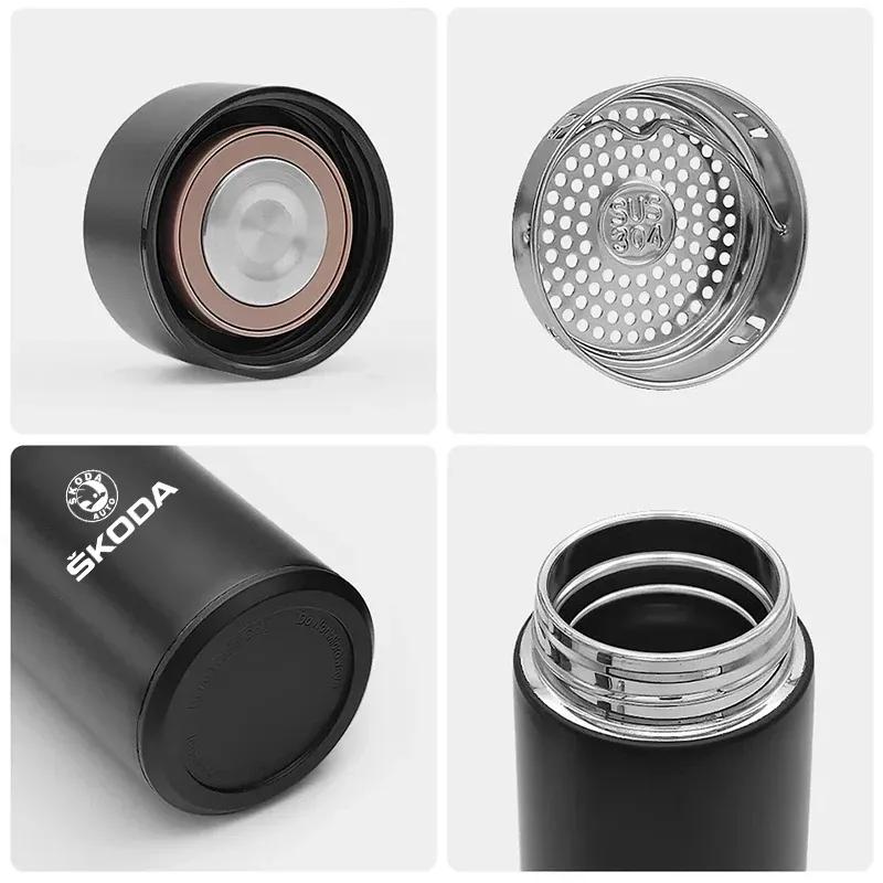 2025 Hot 500ml Car ulated Cup Water Cup Coffee Tea Thermos Mug For Skoda Octavia Fabia Superb Yeti Vrs Enyaq Rapid Kodiaq Kam