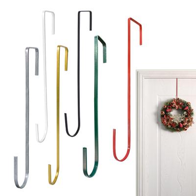 Front Door Christmas Hook Wreath Hanger Strong Load-bearing Rustproof Ultra-Thin Design Easy Installation Halloween Decoration Holder