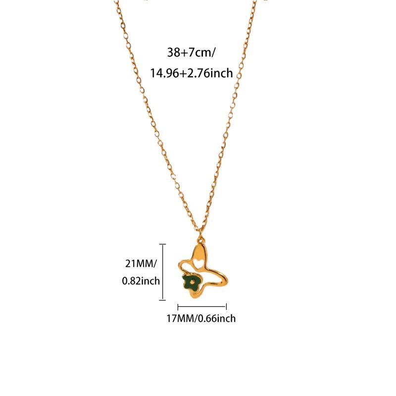 

Advanced sense hollow butterfly love drip necklace female niche cold wind personality stainless steel collarbone chain new