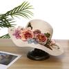 Summer new sunscreen sunshade flower straw hat women's beach travel hand-woven hat foldable big eaves hat