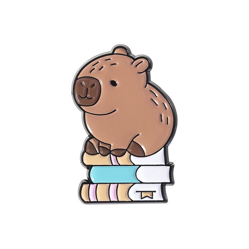 Sada cartoon broží s kapybarou - Roztomilá a kreativní sbírka odznaků