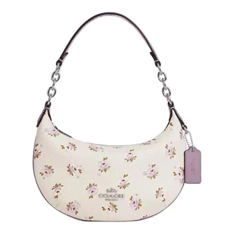 COACH Payton 21 floral print fabric zipper coated canvas handbag small women s multicolor коричневый