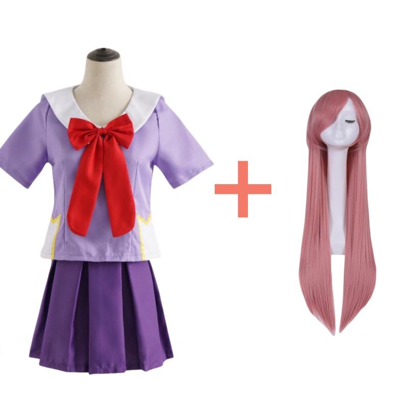 

Gasai Yuno Косплей Аниме Дневник будущего Gasai Yuno Mirai Nikki Косплей Костюм Школьная форма Бант Короткая юбка Парик Костюмы на Хэллоуин M