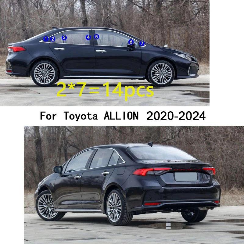 Car TPU/Glossy Mirror Pillar Post Cover For Toyota ALLION     2024 Door Trim Window Molding Sticker Plate