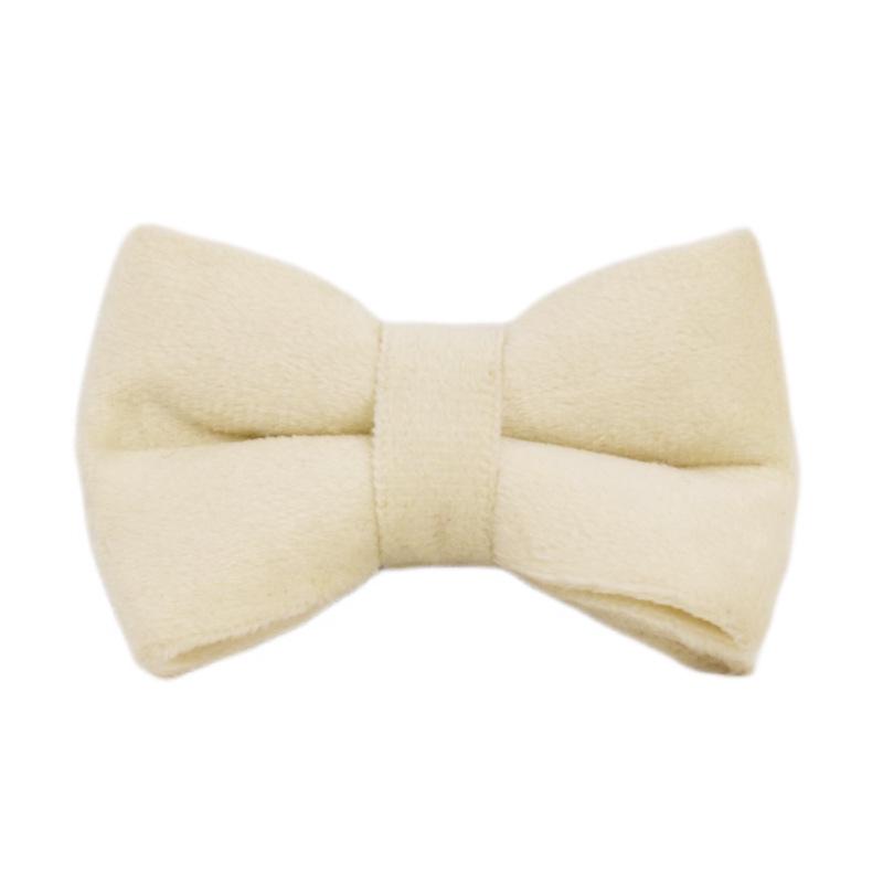 Velvet White Pet Cat Collar with Bell and Scarf Design Small