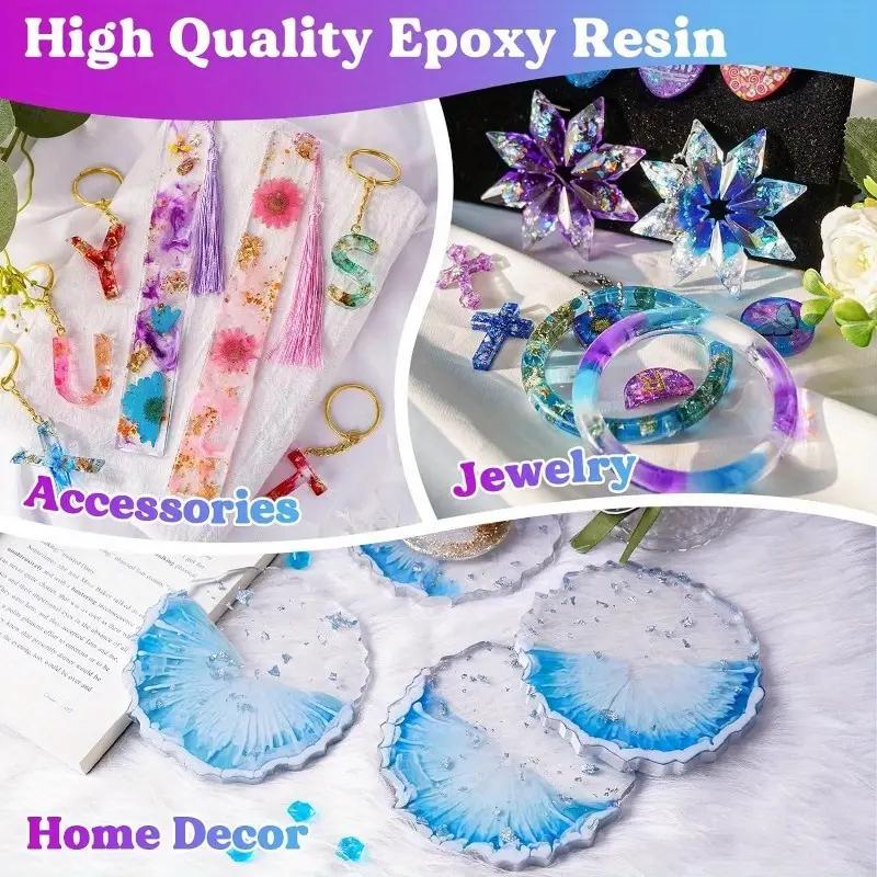 Kit Resina Epossidica Trasparente 500ml Senza Bolle Polimerizzazione Rapida Basso Odore Resina per Colata per Fai da Te Arte Gioielli Tavoli Legno e Stampi Artigianato