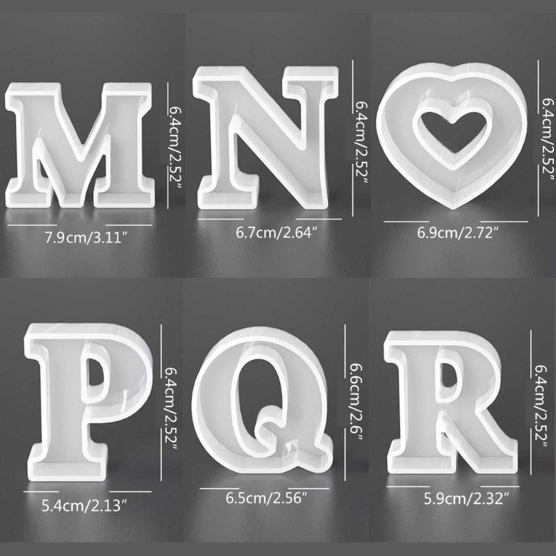 Silicone Pendant Mold Clay Molds Letter Shaped Silicone Keychain Moulds Pendant Accessories Gift for Hand Making Lover