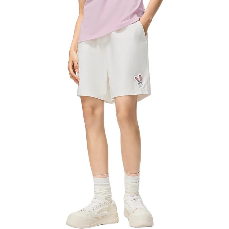 Li Ning X Disney Collaboration Zootopia Series Cartoon Embroidered Loose Mid-Rise Casual Shorts Women shorts Off-White AKST246-1