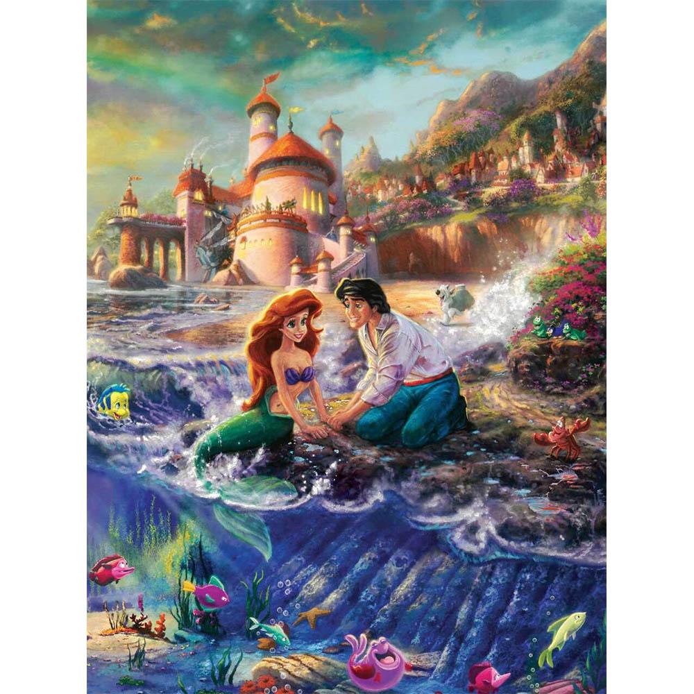 Disney La Sirenetta Ariel Collezione Oceano Pittura Diamante 5D Piena di Diamanti Fai da Te Pittura Diamante Fatta a Mano Cartone Animato Decorazione Kit Pittura