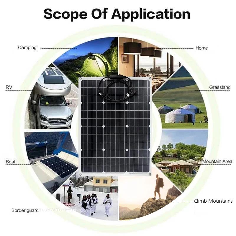 1500W Solar Power System 220V/1500W Inverter Kit 600W Sol-ar Panel Battery Charger Complete Controller Home Grid Camp Phone