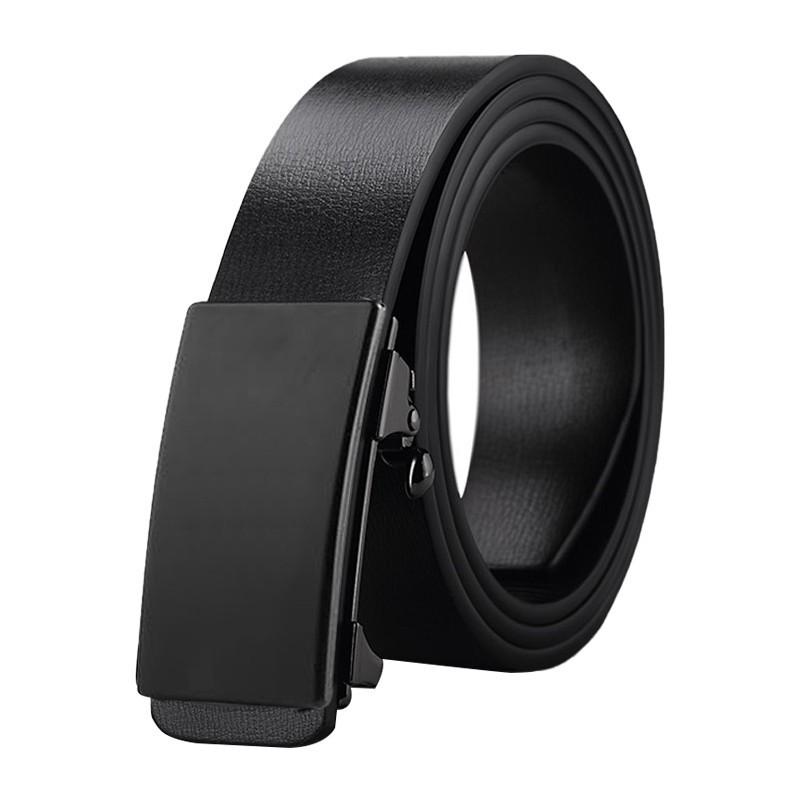 Men's Black Automatic Buckle Belt Spring Summer Casual Business Leather Belt