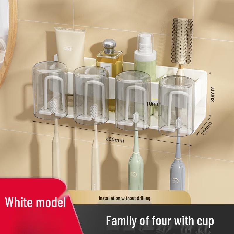 

Cmaos Suction Cup Toothbrush Holder with 4 Cups