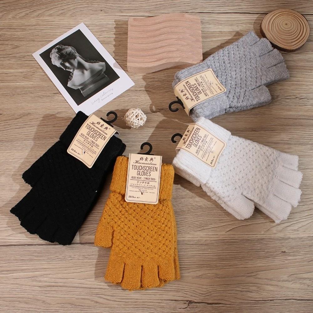 Knitted Warm Gloves Non-slip Driving Mittens New Windproof Cold Proof Gloves Unisex