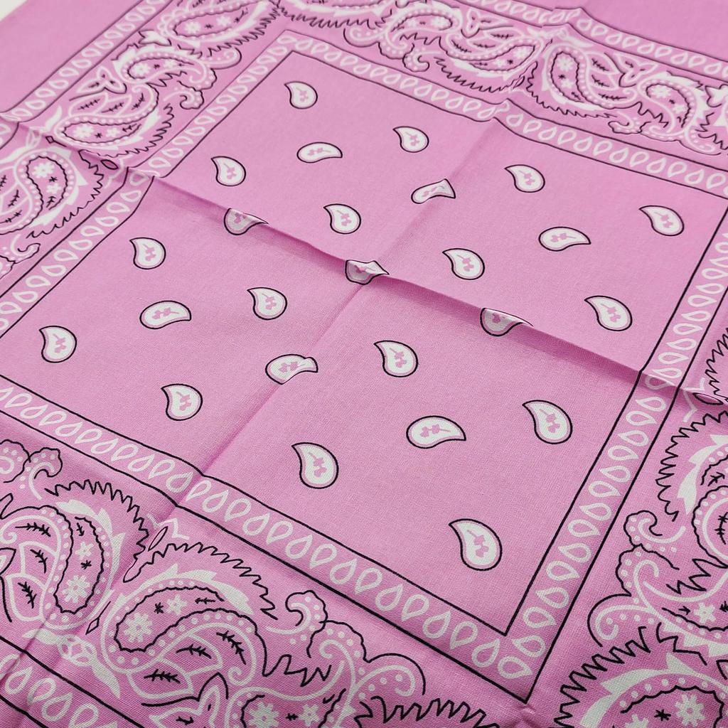 kakatrend bandana pink paisley 100% cotton adult bandana handkerchief cotton bandana unisex durag large 55cm x 55cm