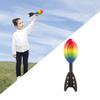 Sport Rocket Toy Portable Rainbow Color High Elasticity Flying Rocket Throwing Football for Kids