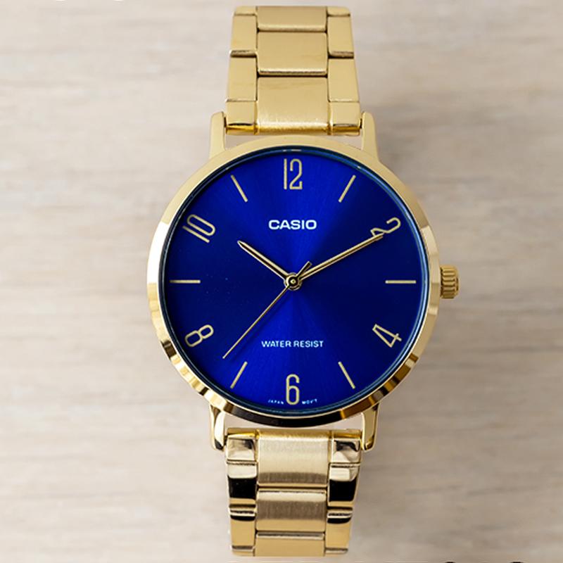 Casio CASIOSTANDARD Series Fashion Business Retro Literary Versatile Quartz Movement Stainless Steel Ion Plating Strap Japanese and LTP-VT01G-2B