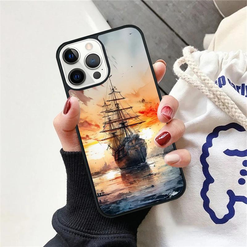 Sailing Pirate Ship Phone Case Cover For iPhone 17 Air 12 Plus Max for iPhone 17 Air 15 16 11 13 14 Pro Max Fundas