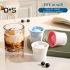 6Pcs Ice Tray Silicone Sphere Ice Mold Maker Food Grade Easy Release Ice Cube Mold with Lids Stackable Spherical Ice Makers