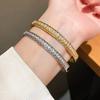 Copper Zirconia Textured Clasp Bracelet With Elegant Design For Women