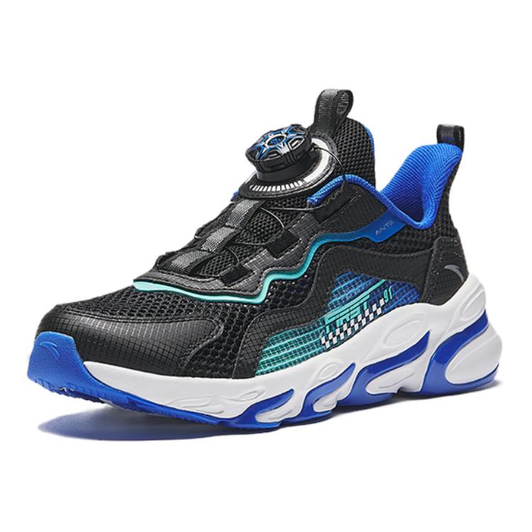 Anta Bequeme Vielseitige Rutschfeste Strapazierfähige Low-Top Kinder Laufschuhe Kinder Sneaker Schwarz Blau Grün A12435573-2