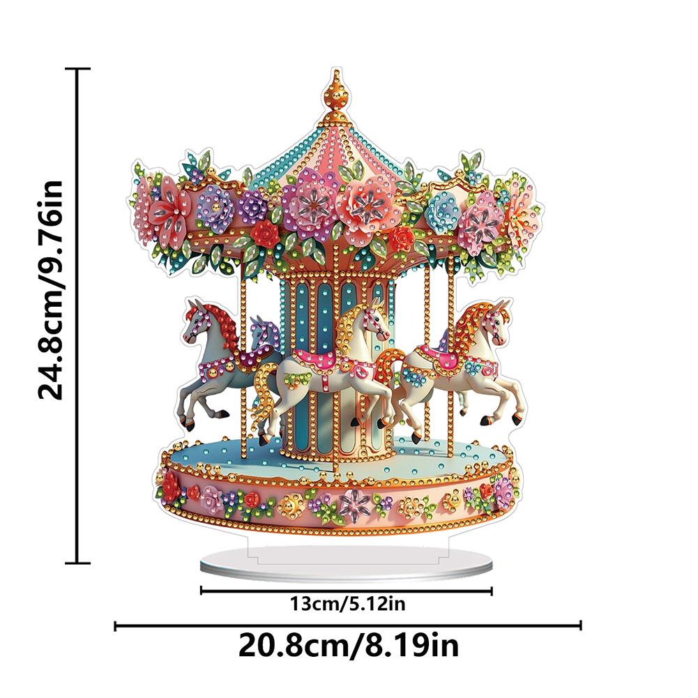 2D/Flat DIY Table Top Diamond Painting Ornament Kits Acrylic Diamond Painting Desktop Decorations for Home Office Desktop Decor