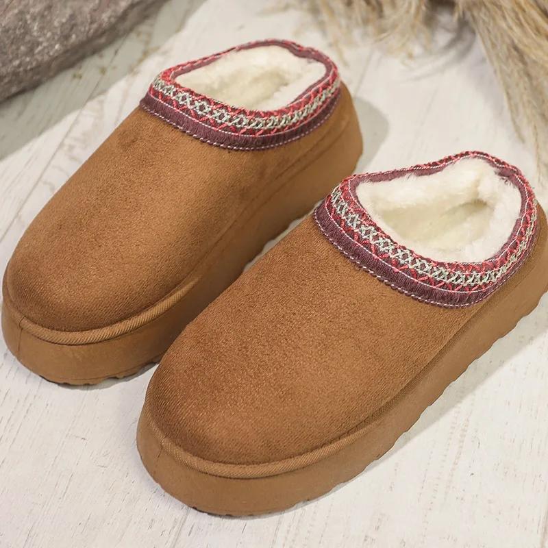Women Home Cotton Slippers 2024 Selling New Plush Warm Women Slippers Comfortable Thick Soled Winter Leisure Walking Botas Mujer