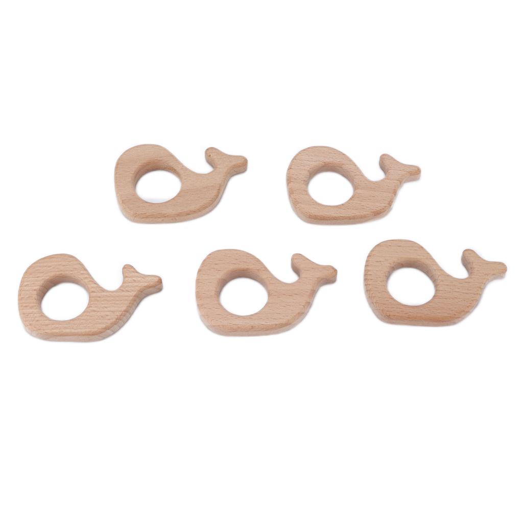 5Pcs Baby Wooden Teether Beech Safe NonToxic Sturdy Cute Snails DIY Jewelry Accessories